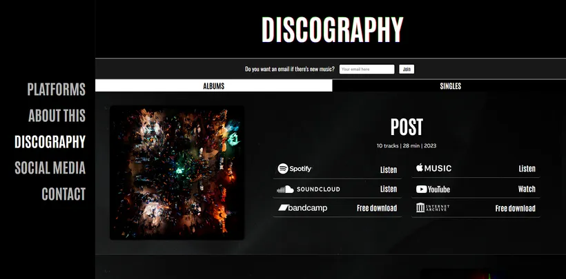 Captura de pantalla de soundstabs.com