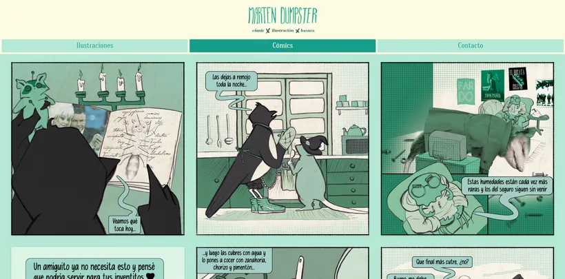 Captura de pantalla del portfolio de Marten Dumpster